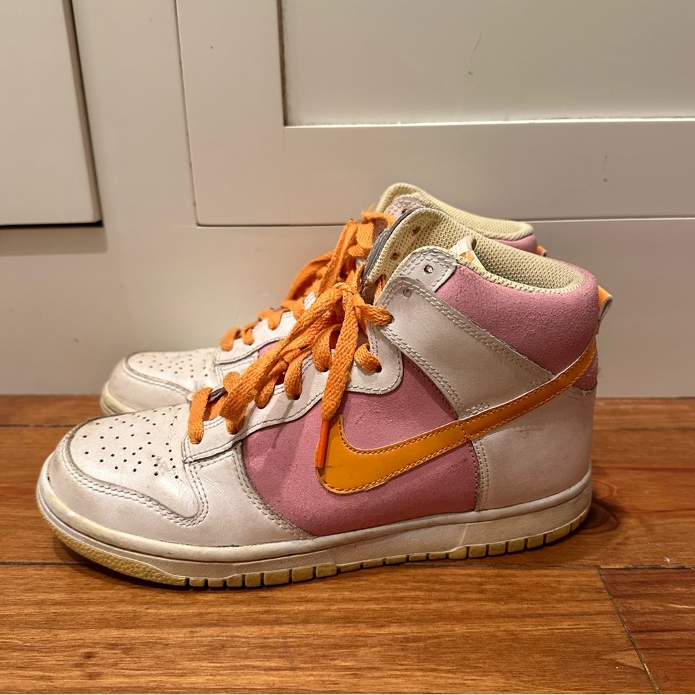 Vintage Pink and Orange Nike Air Force 1s
